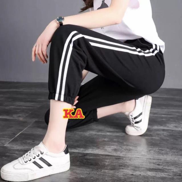 quần áo giá sưởng Quần 2 sọc bo gấu KAU976