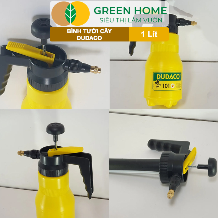 Bình Tưới Cây GreenHome, Dudaco, 1 Lít, Phun Xa 2 Chế Độ, Bơm Nhẹ Tay, Bình Tưới Cây Phun Sương, Bền