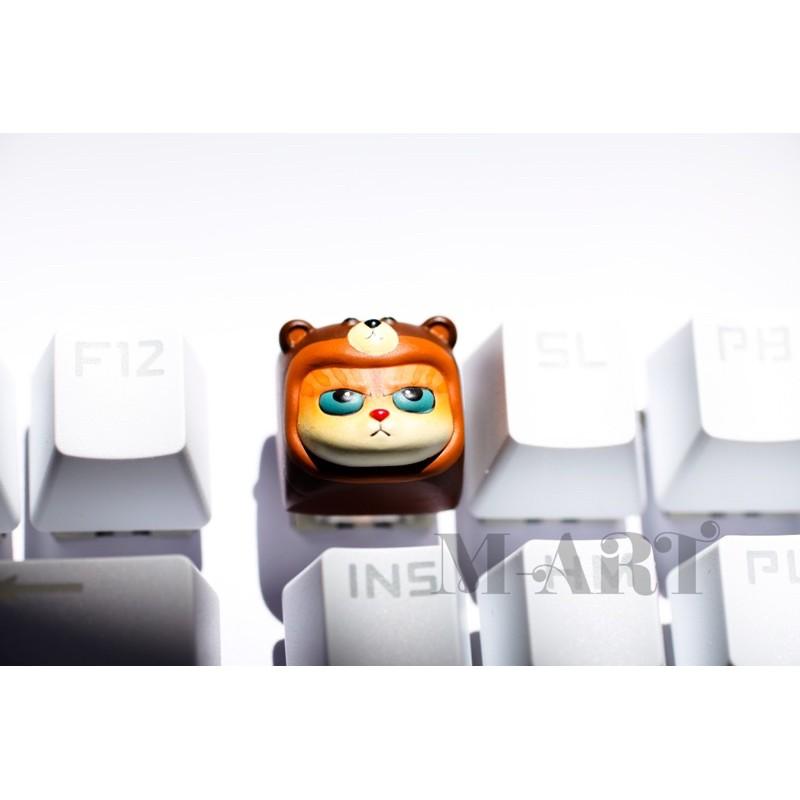 nút dành cho bàn phím mèo dễ thương và chiếc mũ gấu con - Meowy artisan keycaps