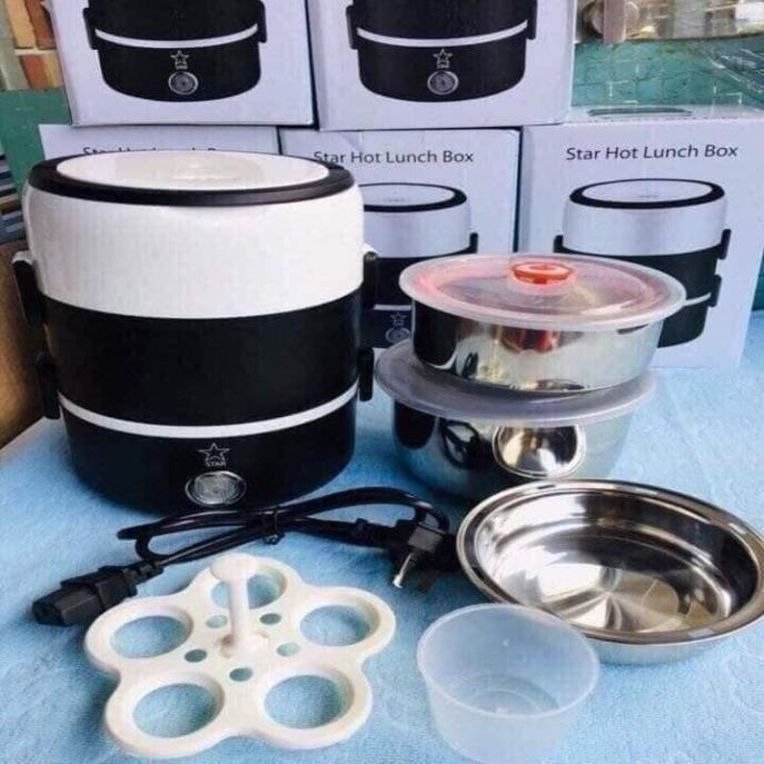 Cặp Lồng Cắm Điện 3 Tầng ruột inox Cao Cấp Giữ Nóng Thức Ăn Liên Tục Nhiều Giờ