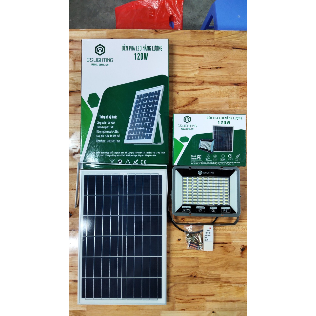 Đèn pha năng lượng mặt trời 120W GSlighting ( solar flood light)