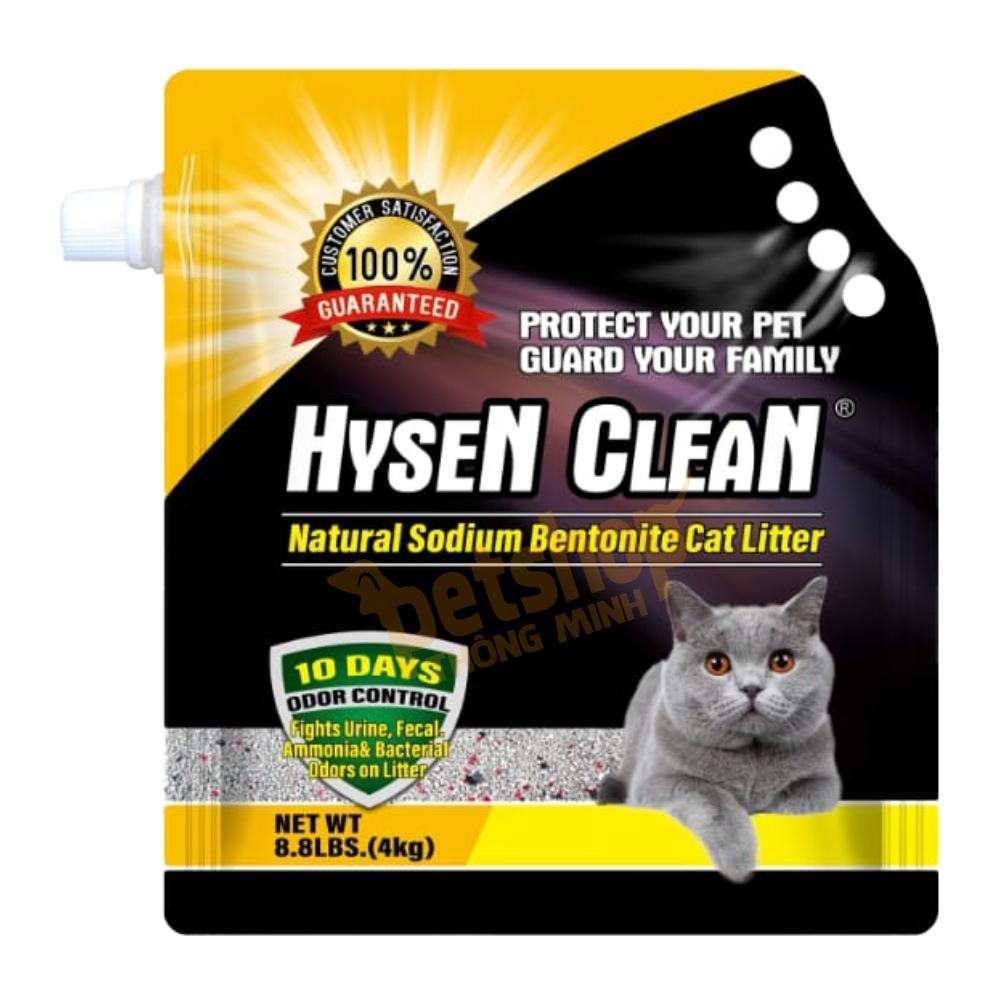 Cát Vệ Sinh Cho Mèo Cao Cấp Không Bụi Hysen Clean - Túi 4KG