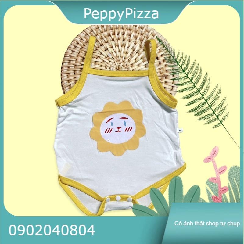 Bộ liền thân body suit 2 dây PeppyPizza cho bé sơ sinh Ss002