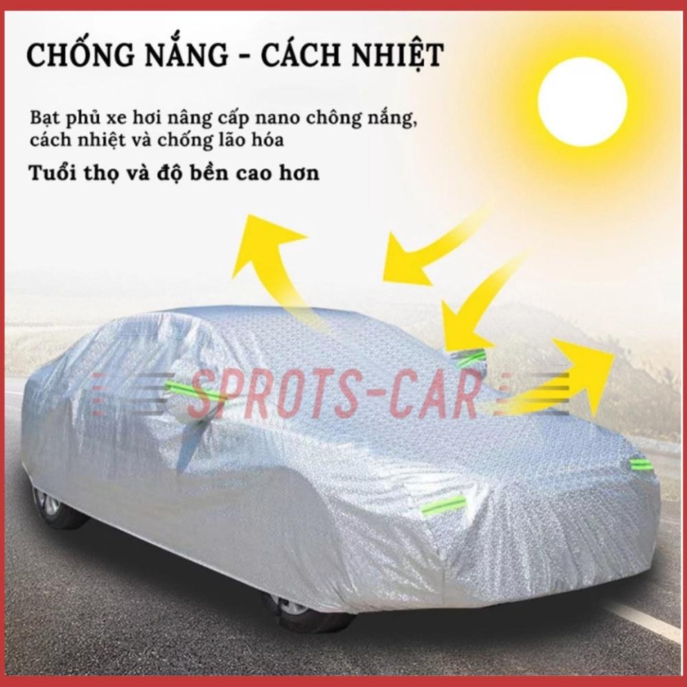 Bạt phủ xe ô tô TOYOTA Innova,Fortuner,Vios,Wigo,Raize,Camry,Altis,Rush,...3 lớp chống xước có khóa kéo cánh cửa