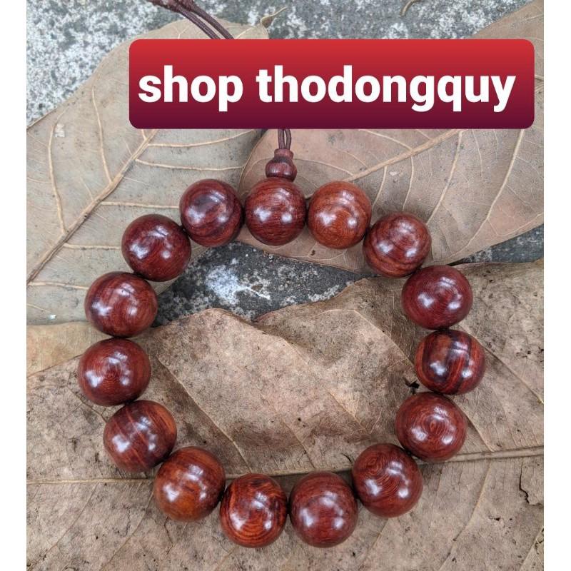 Vòng tay nam gỗ CẨM hạt tròn 14 ly