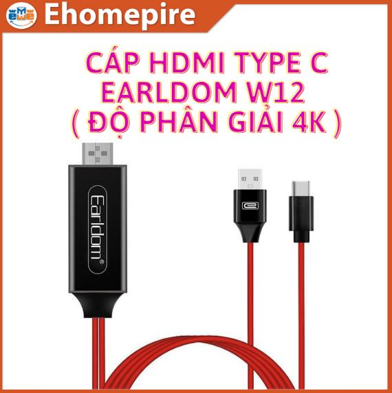 Cáp HDMI Type C Earldom W12 ( Độ Phân Giải 4K ) - Hàng chính hãng