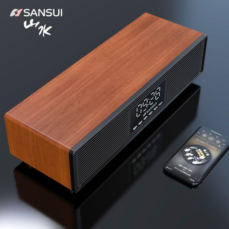 Sansui P300 Loa Bluetooth Không Dây Công Suất Lớn Rạp Hát Tại Nhà Loa Siêu Trầm Máy Tính Máy Tính Để Bàn Loa Đồng Hồ Báo Thức Caixa De Som Color: Brown