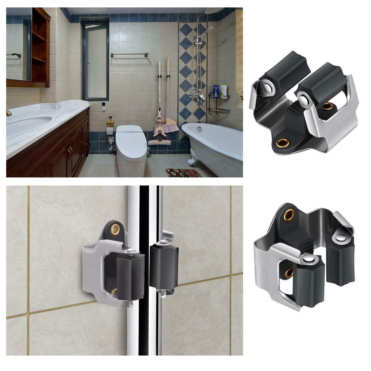 Giá treo chổi treo tường, Giá treo chổi treo tường, Giá treo chổi treo tường 10 cái, độ dày của giá đỡ chổi là 0,7mm chứ không phải 0,4mm, dành cho Tổ chức nhà để xe trong vườn phòng giặt