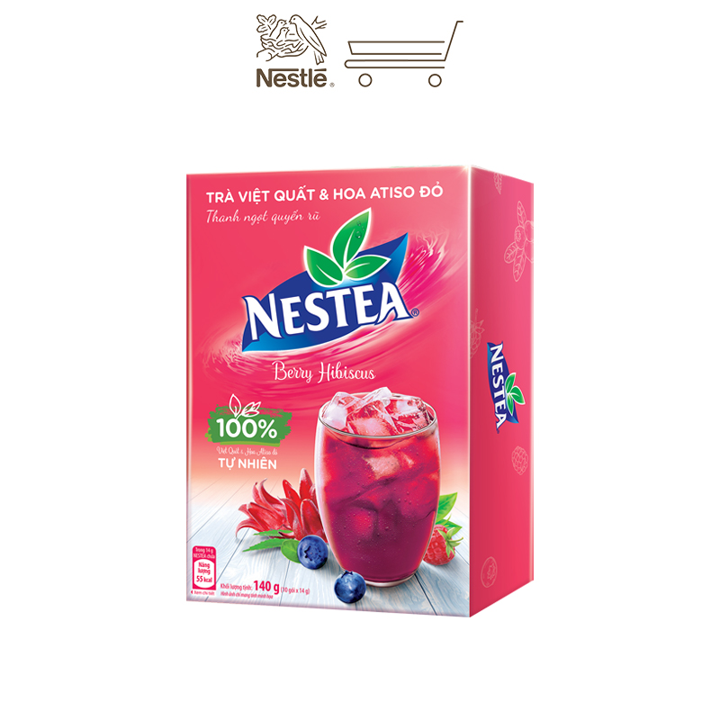Combo 2 hộp trà việt quất và hoa atiso đỏ Nestea (10 gói x 14g)