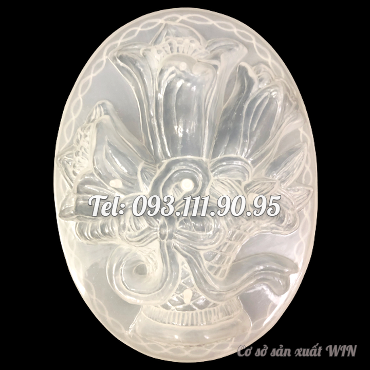 Khuôn rau câu sinh nhật, cưới hỏi hoa Ly Ly – Khuôn hình Oval loại 20 cm – Mã số 1454