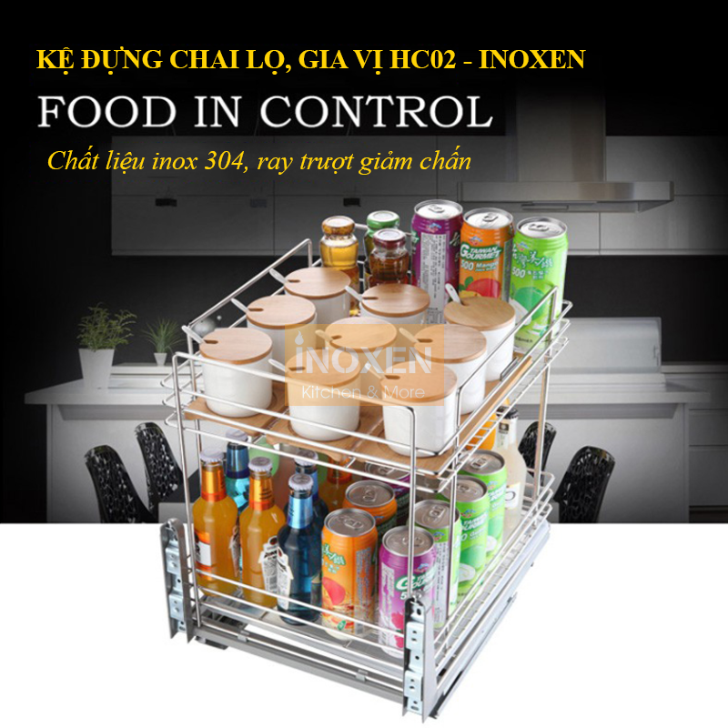 Kệ chai lọ gia vị nhà bếp BS30420C/30C/35C/40C INOXEN