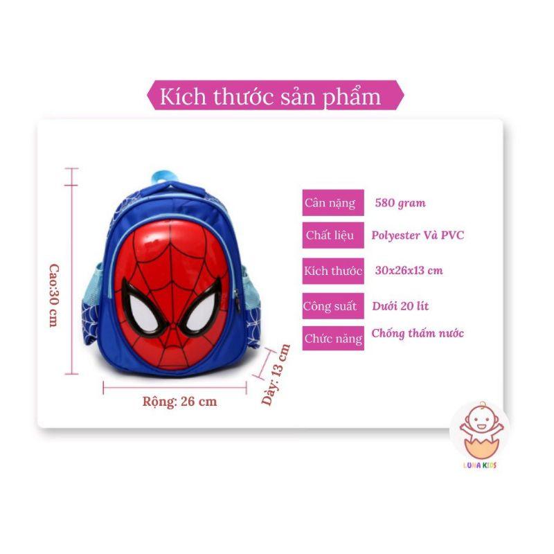 BALO MẪU GIÁO CHP BÉ TRAI ĐI HỌC HÌNH SPIDERMAN NHỆN (trái dâu tây)