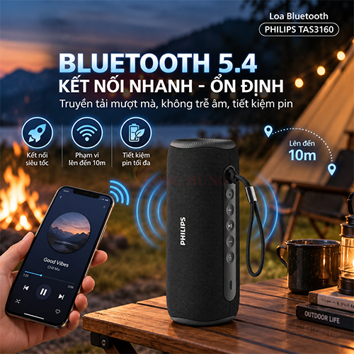 Loa Bluetooth Philips TAS3160BK/70 - Hàng chính hãng