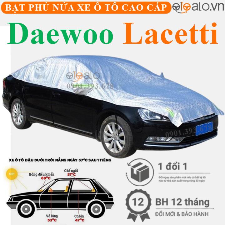 Bạt phủ nửa nóc xe Daewoo Lacetti vải dù 3 lớp