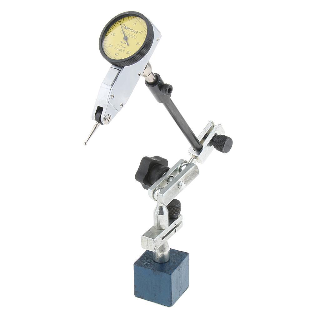 2x Adjustable Base Stand Holder with Dial Test Indicator Gauge 0.01mm/0.0005 Inch