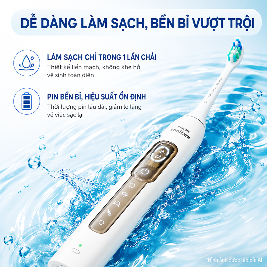Bàn chải đánh răng điện thương hiệu Hà Lan cao cấp Philips HX5681 Sonicare Electric Toothbrush Serial 5800 - Hàng nhập khẩu