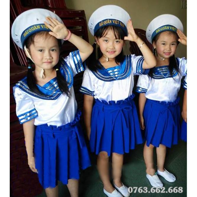 Bộ Váy hải quân cho bé gái kèm nón