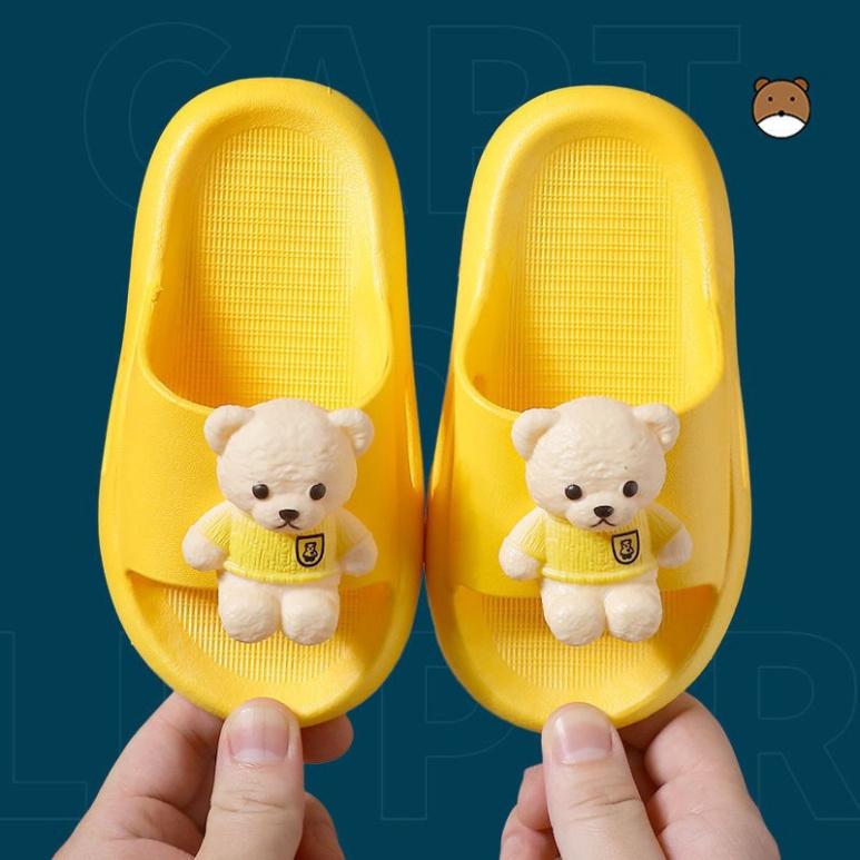 Cho Bé Dép Bánh Mỳ Cho Bé Màu Sắc Cực Đẹp Họa Tiết Gấu 3D Cute - Đi Được Cả Bé Trai Bé Gái 1,5 Đến 10 Tuổi