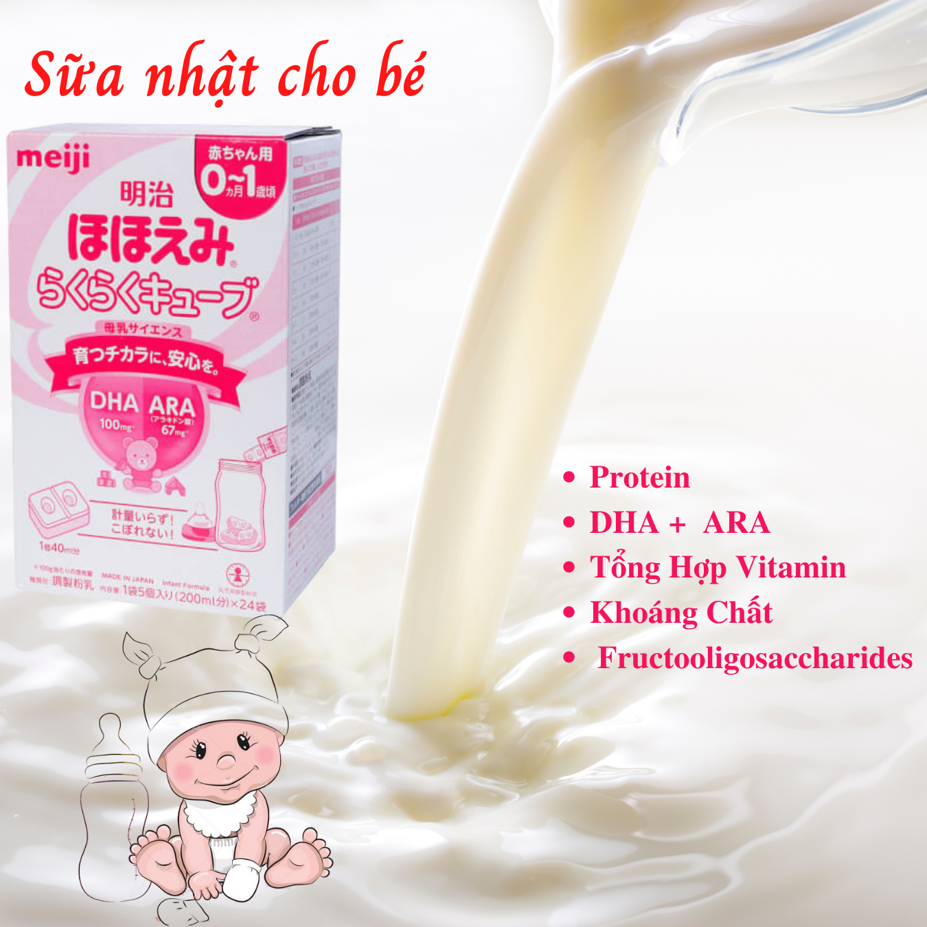 Sữa cho trẻ 1 - 3 tuổi Meiji Nhật giàu dưỡng chất kèm DHA giúp phát triển cân đối chiều cao, cân nặng, trí não trẻ - Massel Official