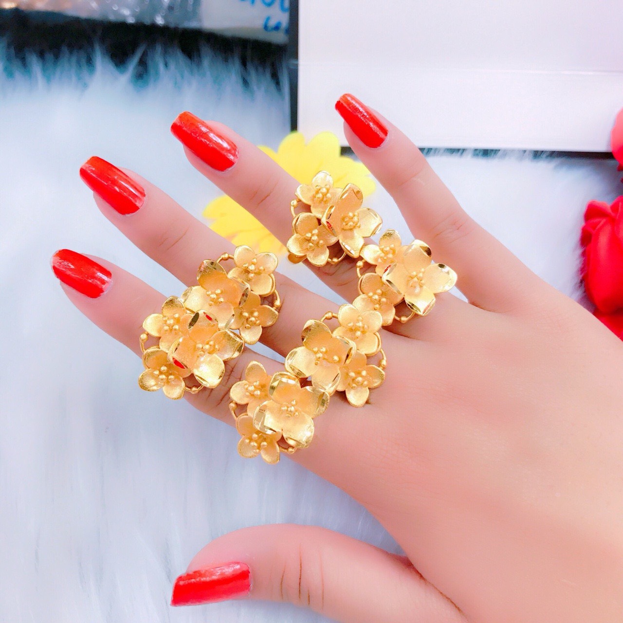 Nhẫn Nữ Thời Trang Mạ Vàng 24K Mẫu 036.20.09 - In Hình 9999