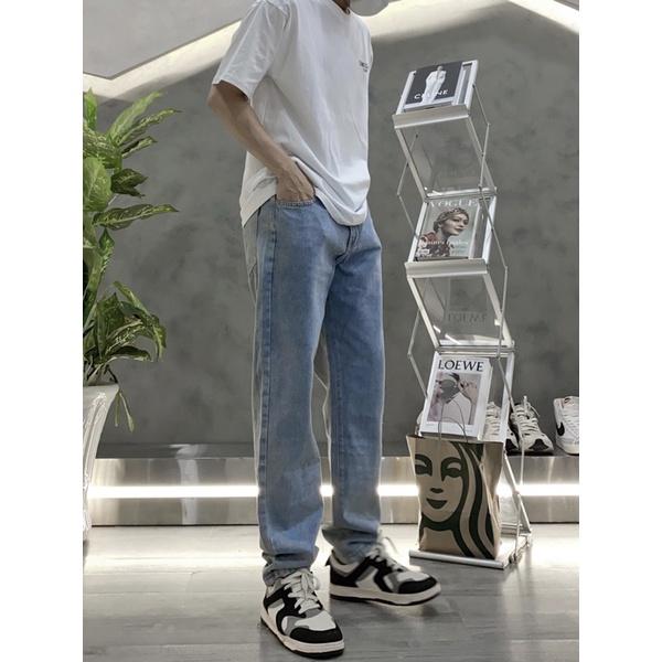 Quần jeans ống đứng jeans nam nữ 3 màu trơn