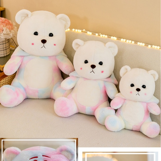 Thú nhồi bông Lena loang đội nón dễ thương - Size từ 50cm đến 80cm - Quà tặng gấu bông Lena họa tiết Galaxy êm mịn