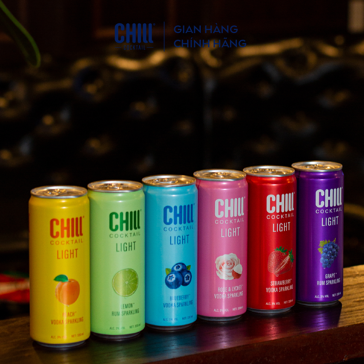 [Voucher 100K] Thùng 24 lon Chill Cocktail Light mix vị 330ml/lon (độ cồn 3%)