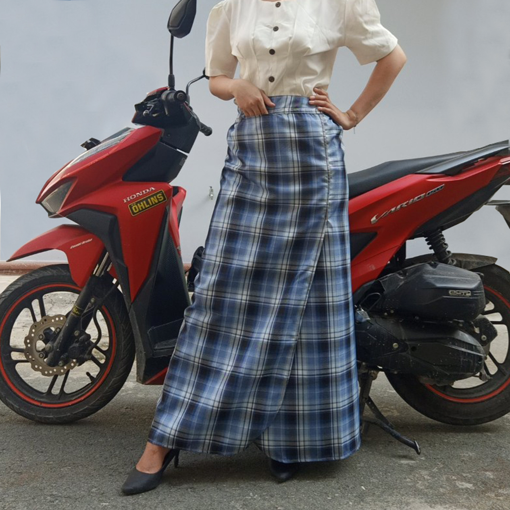 Váy Chống Nắng Kaki Chất Vải Mềm Mại Kiểu Dáng Xẻ Tà Thời Trang Có Nút Bấm