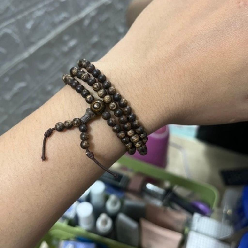 Vòng Tay Trầm Hương 108 Hạt Trầm Sánh Chìm Việt 4mm - Chuỗi Tràng Hạt - Vòng Phong Thủy- FREESHIP