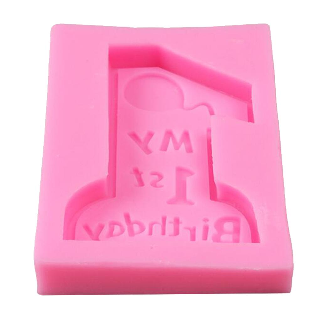 Silicone Number One Mold for Fondant Making Baby Birthday Cake Decor Mould
