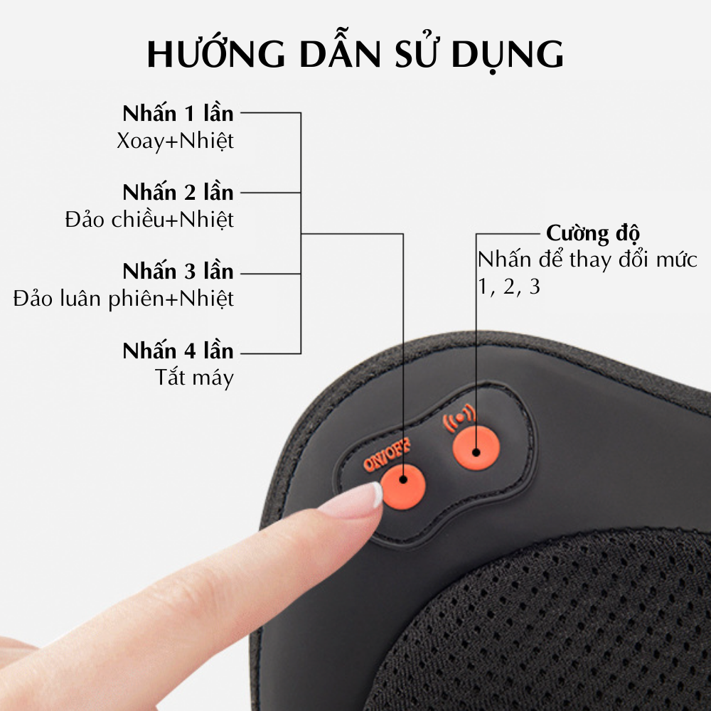 Gối massage đa năng CTFAST 016: Máy mát xa toàn thân nhiệt hồng ngoại 3D mô phỏng bàn tay con người - Chuyên sâu giảm đau cổ, vai, gáy, lưng..Dễ dàng sử dụng tại nhà, văn phòng, ô tô - Quà tặng ý nghĩa cho người thân