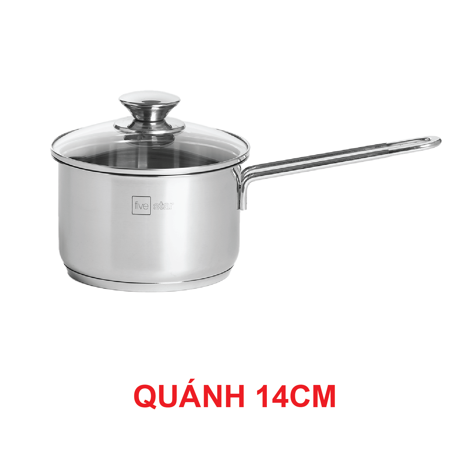 Quánh 3 đáy inox 430  Standard nắp kính bếp từ FSQ14001 (14cm)