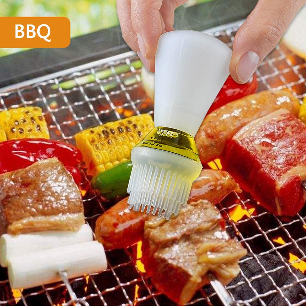 1 Chiếc Di Động Dầu Silicone Bình Với Bàn Chải Nướng Dầu Ngoài Trời Nấu Ăn Nhà Bếp Nướng Nướng Bàn Chải Với Chai Thủy Tinh Cung Cấp