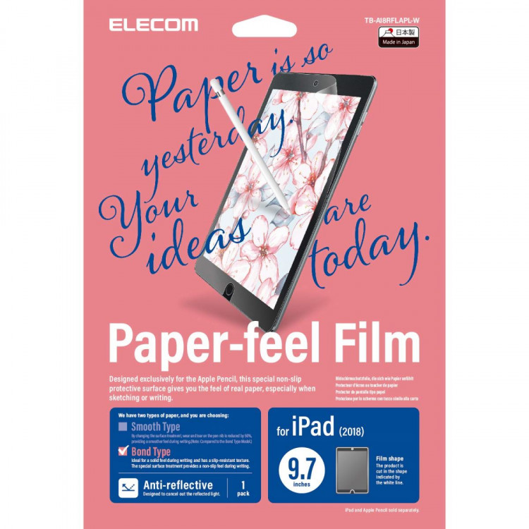 Miếng dán bảo vệ màn hình 9.7 inches Elecom Paper- Feel TB-A18RFLAPL-W