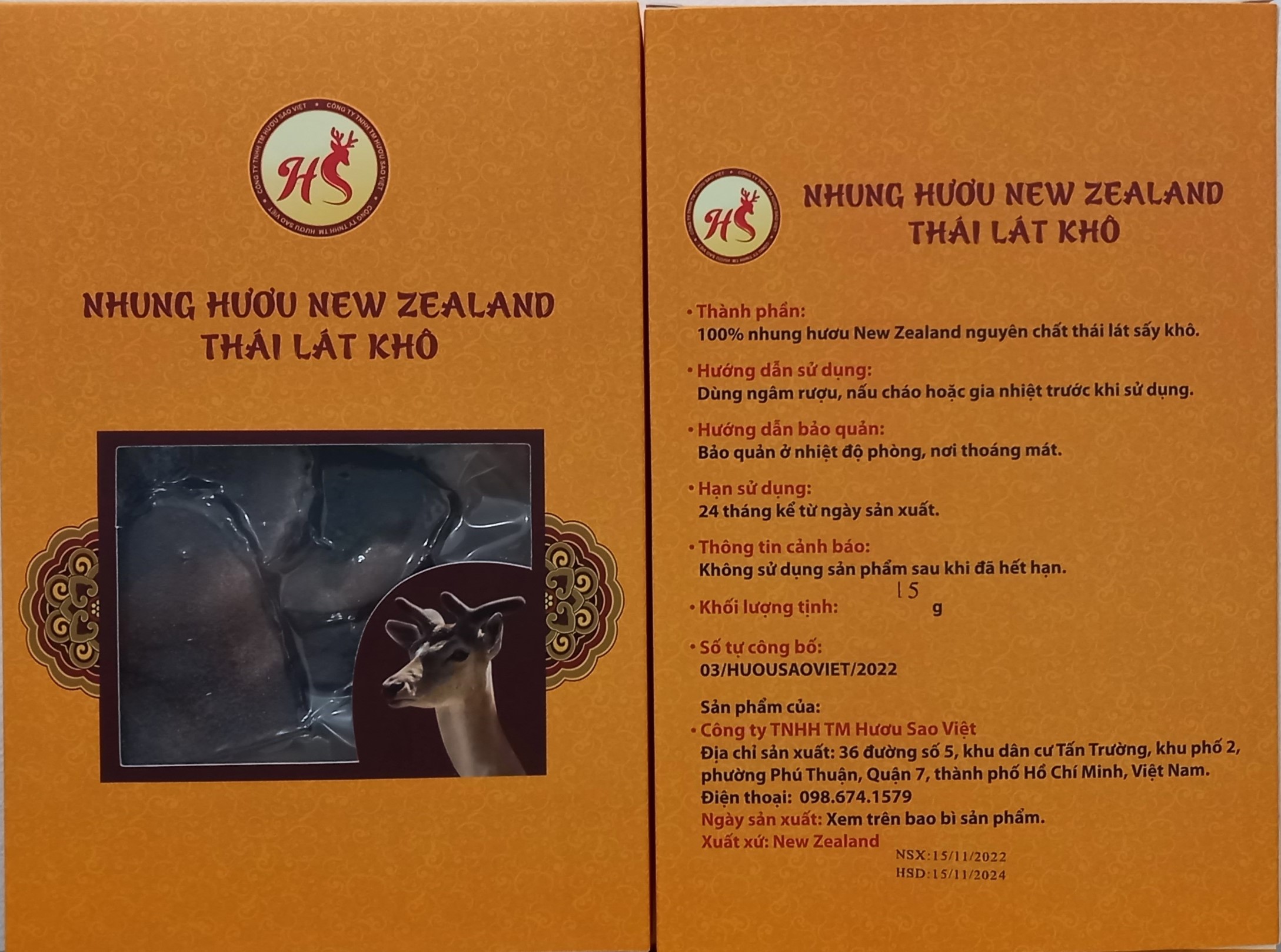 Nhung Hươu Newzealand thái lát khô 15 gram