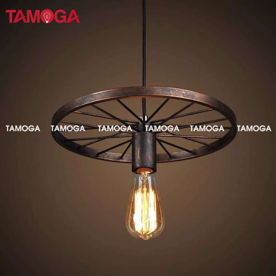 Đèn thả trần bánh xe bộ 3 TAMOGA WAKIXI 7089/3 + Kèm bóng Edison