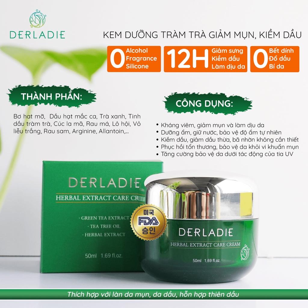 Kem Dưỡng Giảm Mụn, Kiềm Dầu 12 Giờ Derladie Herbal Extract Care Cream 50ml