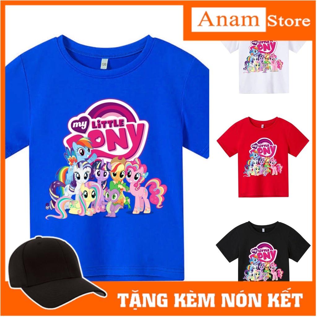 Áo thun cho bé, Áo thun trẻ em NGỰA PONNY, 4 màu, có size người lớn, Anam Store