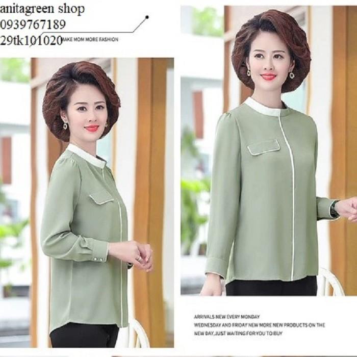 Tk101020-ÁO SƠ MI NỮ PHỐI MÀU THANH LỊCH