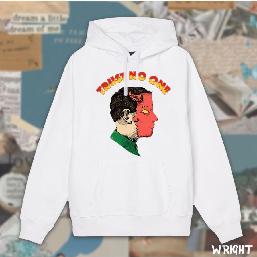 Áo hoodie Wright trust no one kẻ lừa đảo unisex