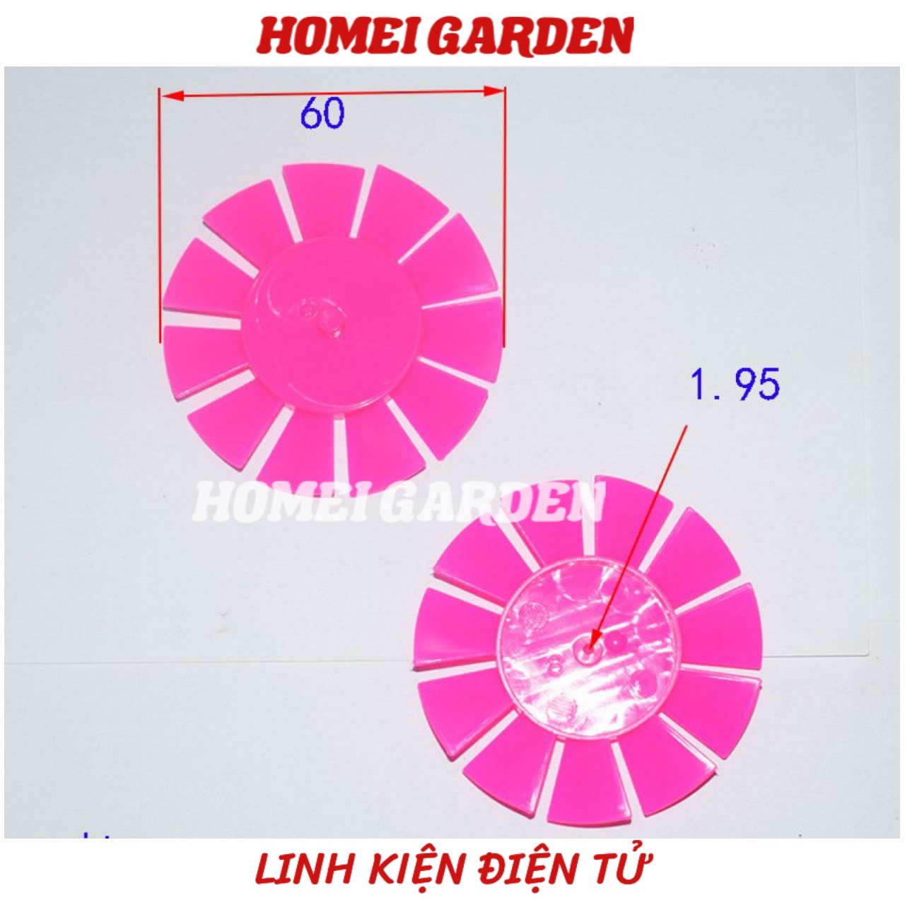 2 cánh quạt mini 11 cánh đường kính 60mm trục 2mm DIY mô hình - HM0095