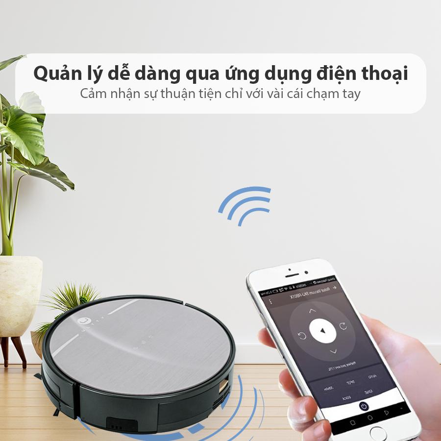 Robot Hút Bụi Lau Nhà Thông Minh ULTTY, Kết Nối App Điện Thoại, Công Suất 2000Pa, Tự Động Sạc, Chống Va Chạm, Nhập Khẩu