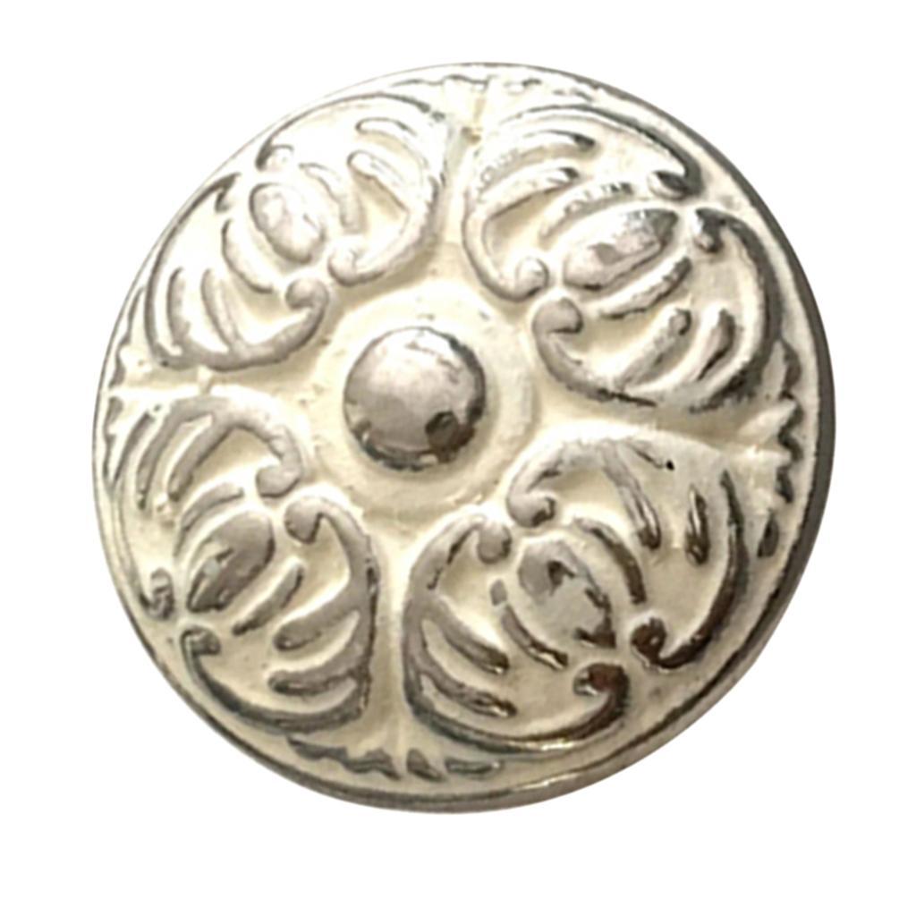 6Pcs Bedroom Drawer Knob,Silver Embossing Pattern