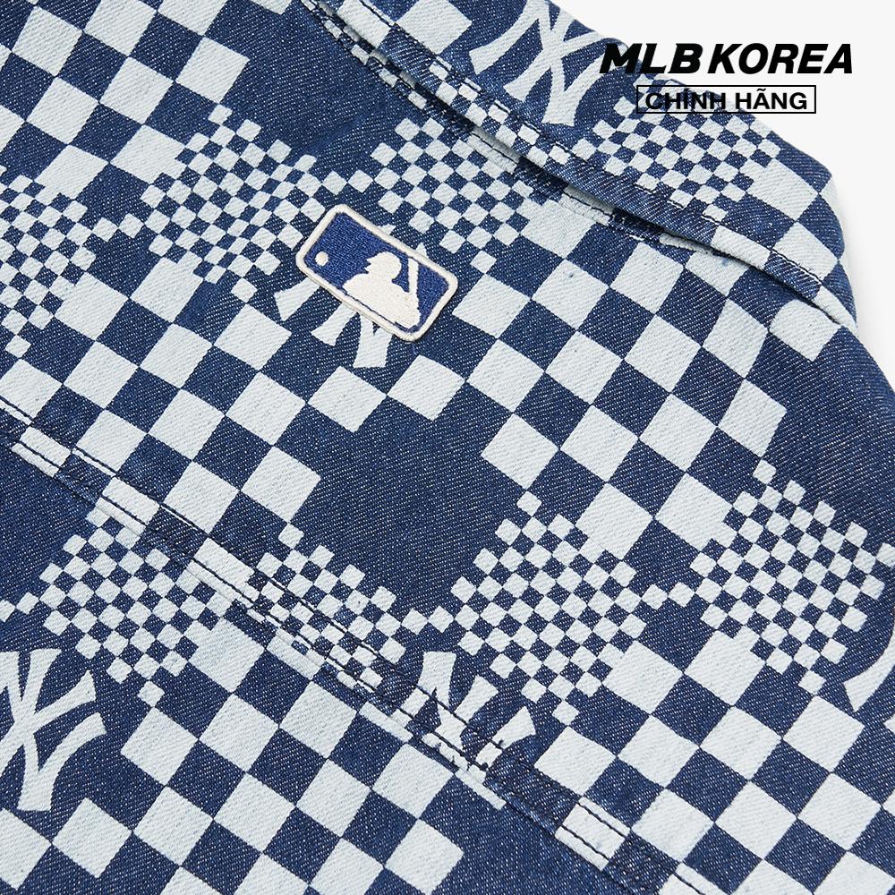MLB - Áo sơ mi tay ngắn Checkerboard Monogram Denim 3ADRMN623
