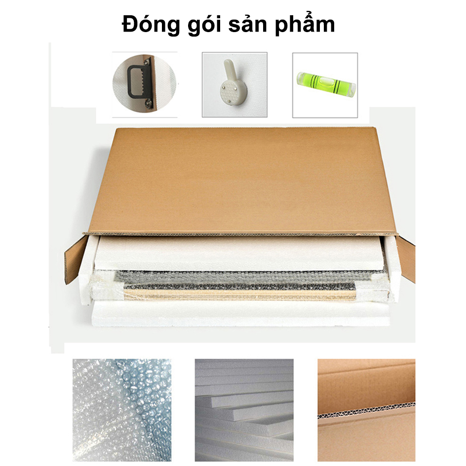 Tranh Tráng Gương Đồng Hồ Thuận Buồm Xuôi Gió Đem Tài Lộc Cho Gia Chủ