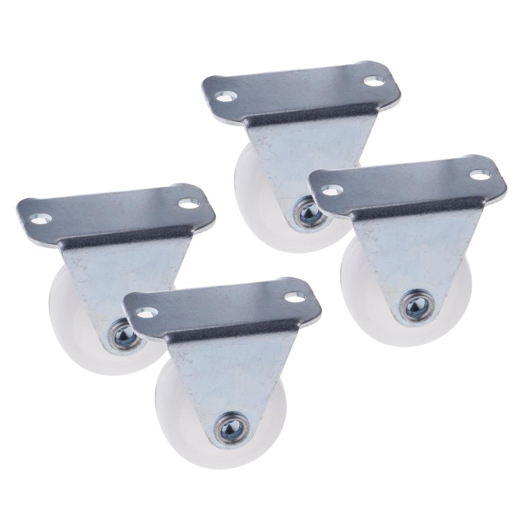 Phép Lạ Chiếu 4 1 Inch Trắng PP Cố Định Đĩa Bánh Bánh Xe 40 kg 88lbs Ngăn Kéo Tủ Xe Đẩy