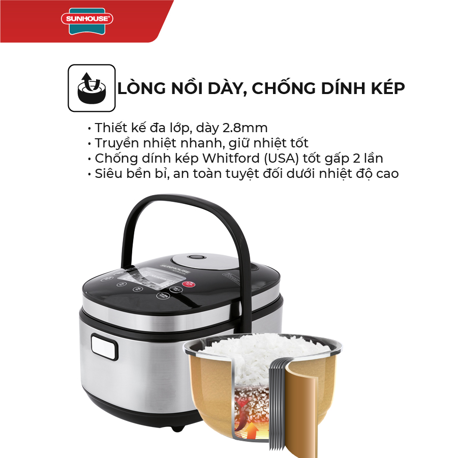 Nồi Cơm Điện Tử Sunhouse Mama SHD8903 - Hàng chính hãng