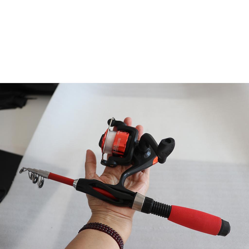 Telescopic Fishing Pole Reel Children Reel Youth Box Red