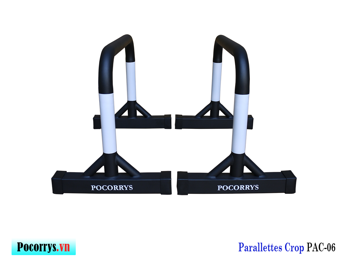 Xà kép Parallettes Crop cao 45cm, Pocorrys PAC-06, Màu đen trắng