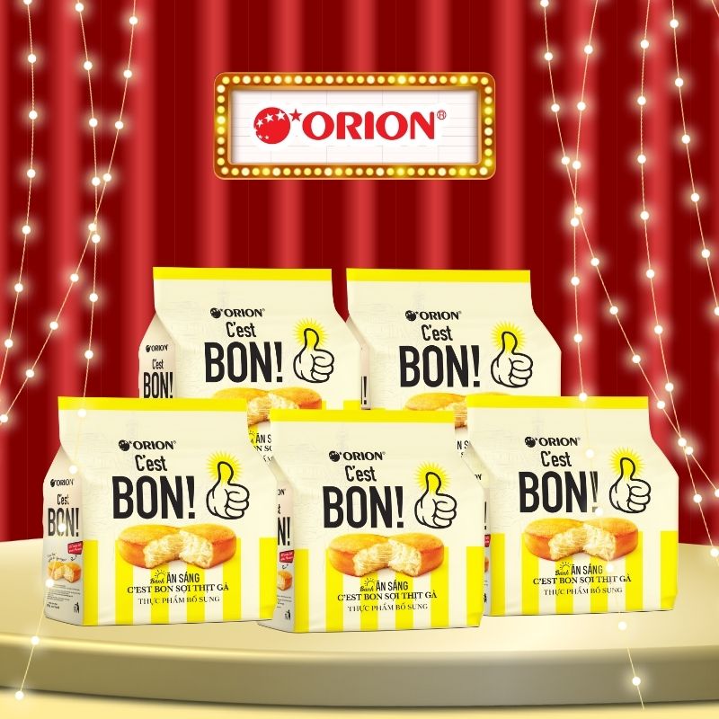 Combo 5 gói bánh ăn sáng C'EST BON sợi thịt gà TRUYỀN THỐNG (85g x 5)